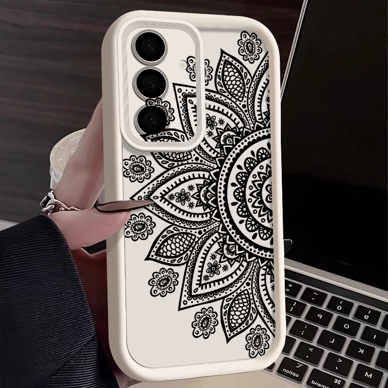 Samsung Galaxy A55 - Retro Çiçek Totem Desenli Kılıf Samsung
