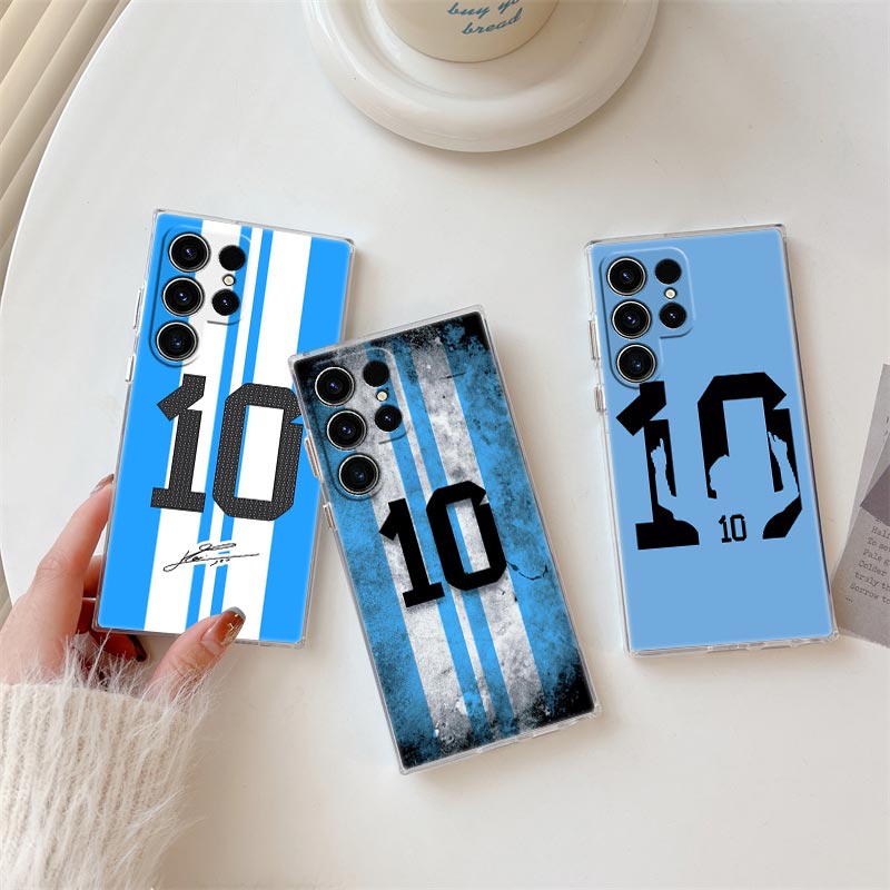 Samsung Galaxy S25 - Havalı Futbol Numarası 10 Şeffaf Kılıf